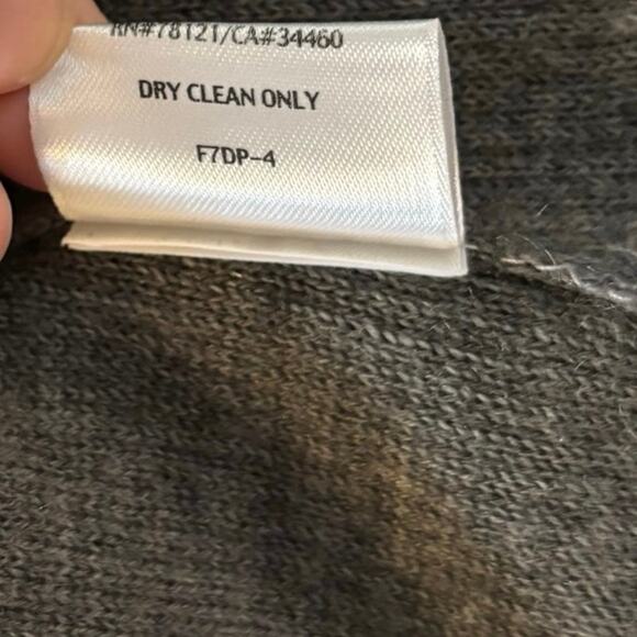 Eileen Fisher Size L Cardigan Sweater Grey Gray Wool Mohair Pockets Minimalist - Picture 5 of 5